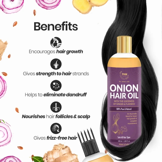 Onion Hair Oil No Mineral Oil & Silicones