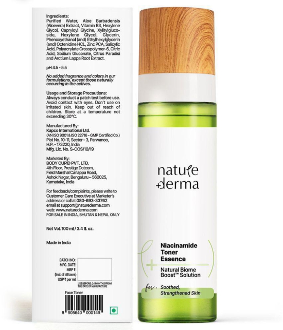 Nature Derma Niacinamide Toner Essence with Natural Biome-BoostSolution For Soothed Skin.