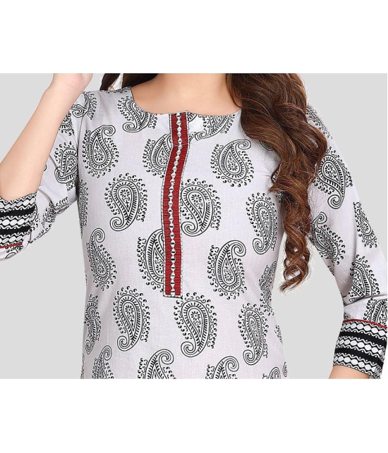 Meher Impex - White Cotton Womens Straight Kurti ( Pack of 1 ) - None