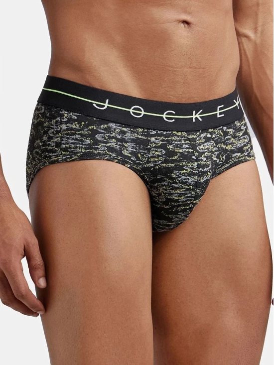 Jockey NY01 Men Super Combed Cotton Elastane Printed Brief - White - None