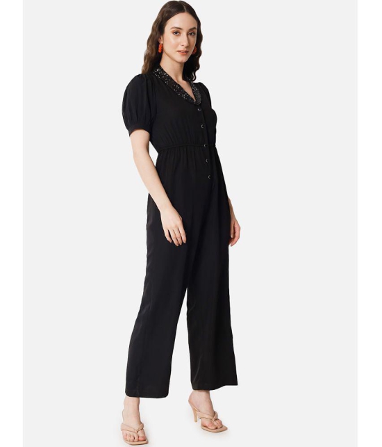 ALL WAYS YOU - Black Crepe Regular Fit Womens Jumpsuit ( Pack of 1 ) - None