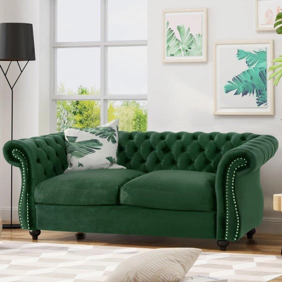 Regal Premium Flared Arm Loveseat-Green