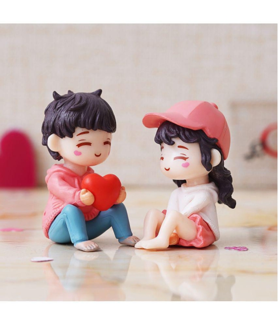 eCraftIndia Multicolor Resin Couple Figurine