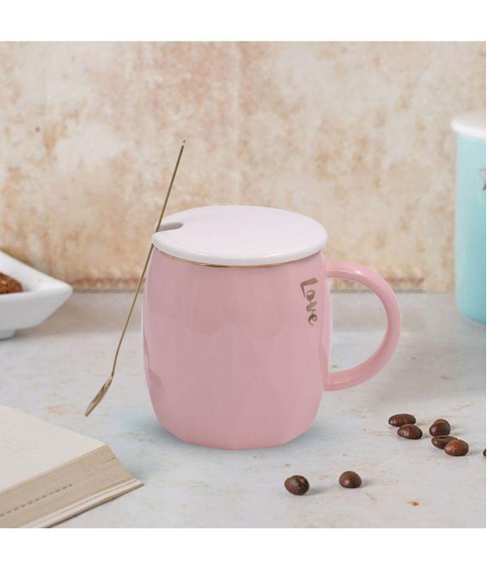 Kookee - Pink Ceramic Coffee Mug ( Pack of 1 ) - Pink