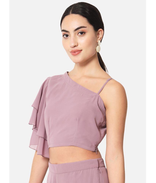 ALL WAYS YOU - Purple Georgette Womens Crop Top ( Pack of 1 ) - None