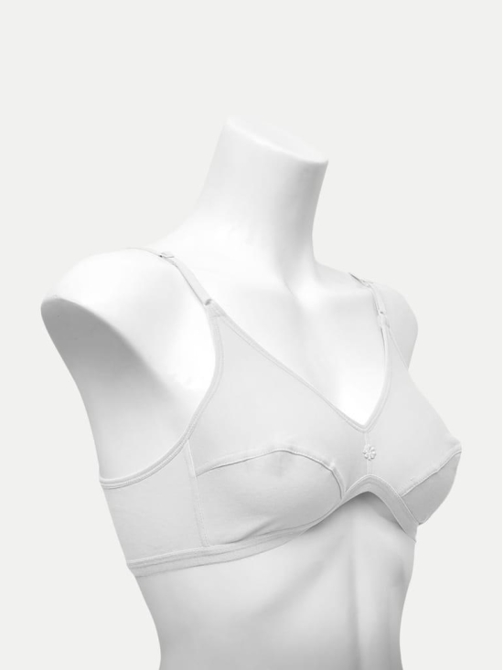 Women Flower Bra - White Color