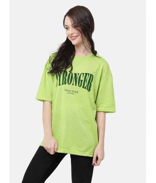 Leotude - Green Cotton Blend Oversized Womens T-Shirt ( Pack of 1 ) - None