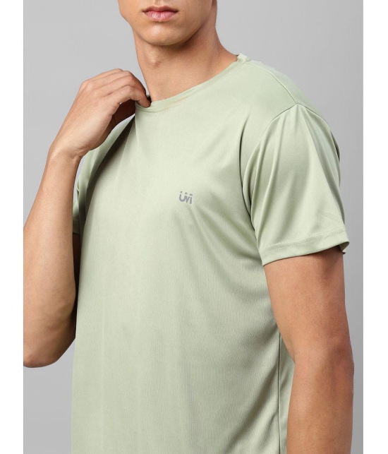 UrbanMark Polyester Regular Fit Solid Half Sleeves Mens T-Shirt - Olive ( Pack of 1 ) - None