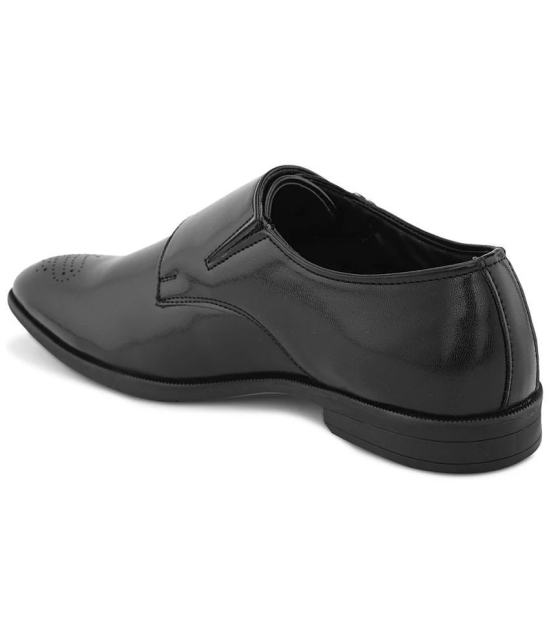 Fentacia - Black Mens Monk Strap Formal Shoes - None