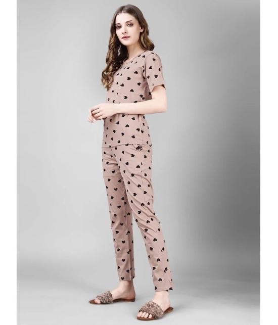 Smarty Pants Brown Cotton Womens Nightwear Nightsuit Sets ( Pack of 1 ) - None