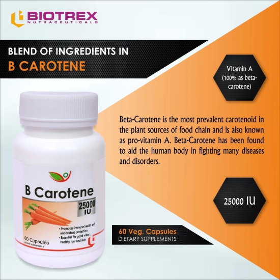 Biotrex Beta Carotene 25000IU - 60 Capsules