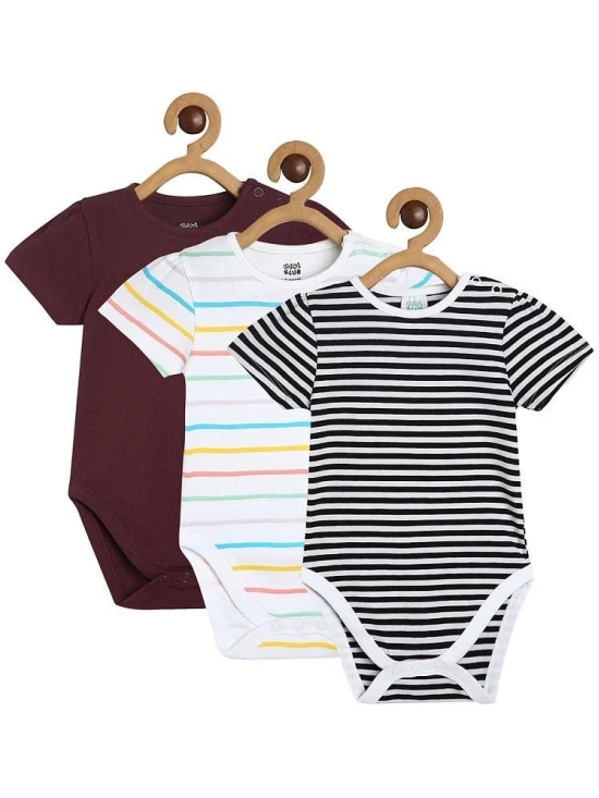 MINI KLUB Pack of 3 Baby Girls Cotton Bodysuit ( Multi Color ) - None