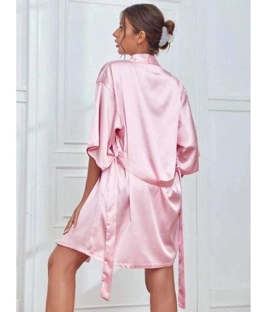 CELOSIA Satin Robes - Pink Single - L