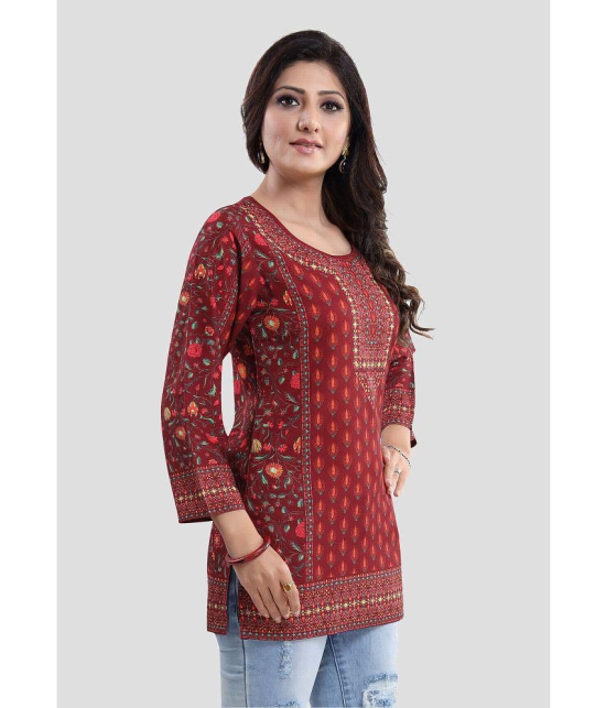 Meher Impex - Maroon Crepe Womens Tunic ( Pack of 1 ) - None