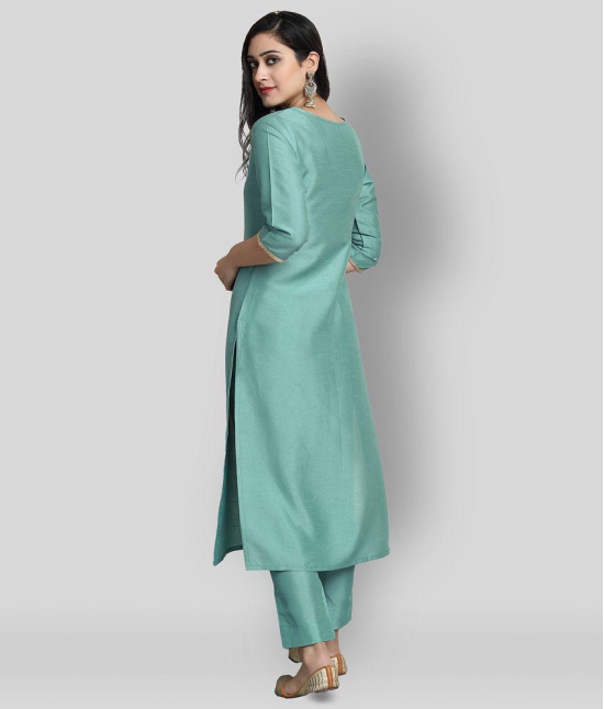 Janasya - Green Straight Silk Women's Stitched Salwar Suit ( Pack of 1 ) - M