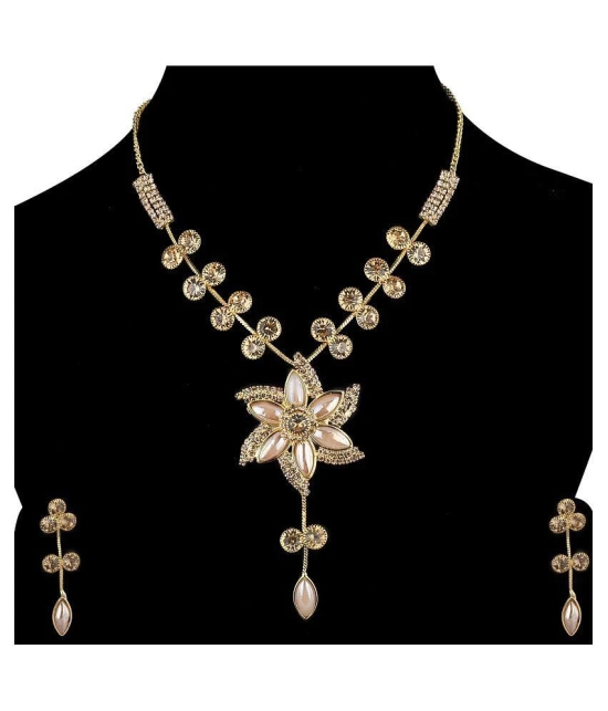 Silver Shine Alloy Golden Contemporary Contemporary/Fashion Antique Necklaces Set - Golden