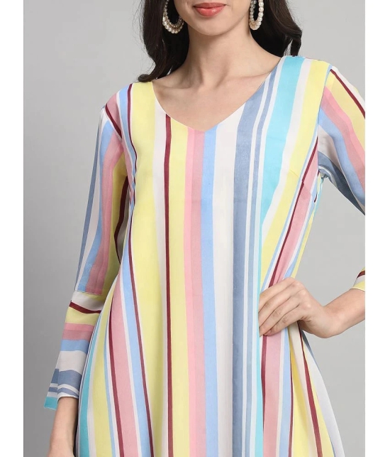 Curvydrobe Georgette Striped Mini Women's A-line Dress - Multi Color ( Pack of 1 ) - None