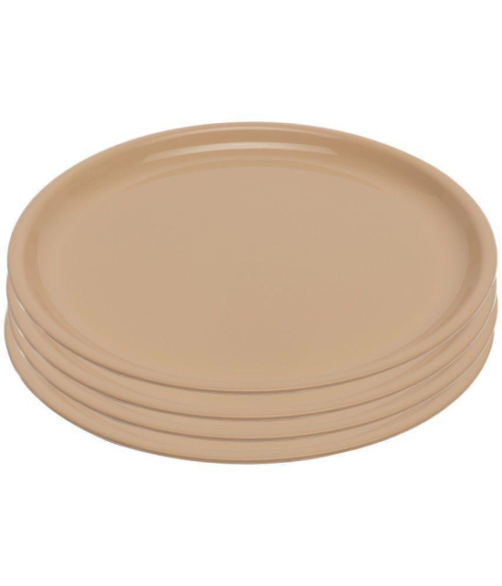 HOMETALES 8 Pcs Plastic Beige Full Plate - Beige