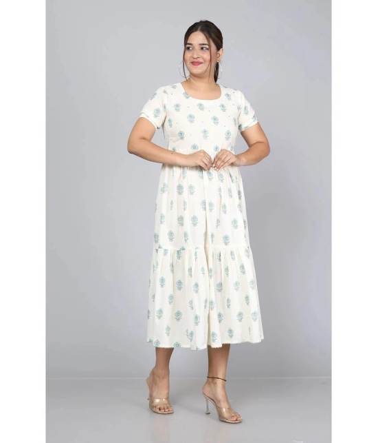 JC4U - Light Blue Cotton Womens Fit & Flare Dress ( Pack of 1 ) - None