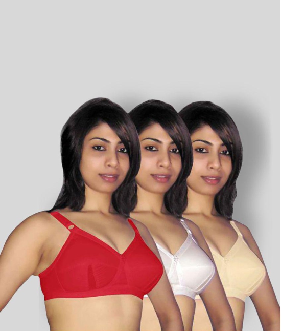 Selfcare - Multicolor Cotton Non - Padded Women's Minimizer Bra ( Pack of 3 ) - 44C