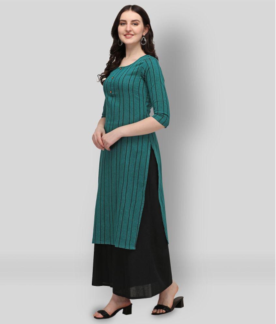 Hritika - Green Cotton Women's Straight Kurti - XL