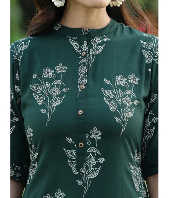 Juniper - Green Rayon Womens Straight Kurti ( Pack of 1 ) - None