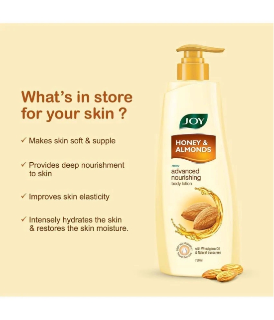 Joy Honey & Almonds Advanced Nourishing Body Lotion WIth Natural Sunscreen 750ml, (Pack of 1)