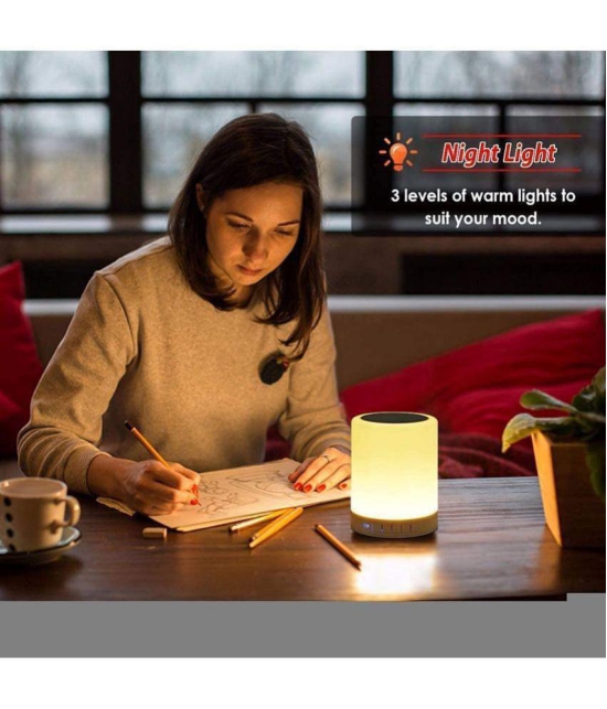 Gatih Light LED Touch Lamp Portable Bluetooth Speaker, Wireless HiFi Speaker with Smart Colour Changing Touch Control, USB Rechargeable Bedside Table Lamp/TF Card/AUX Support for All Devices