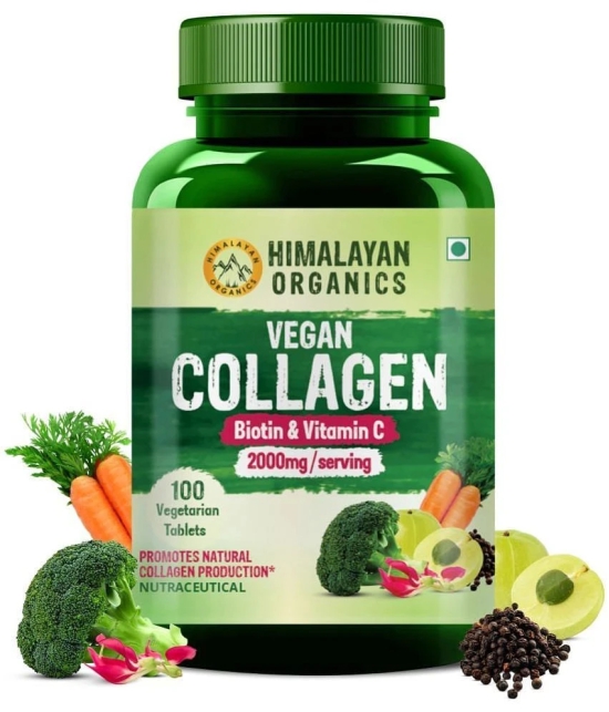 Himalayan Organics Vegan Collagen 2000Mg With Biotin And Vitamin C | Good For Glowing Skin | Healthy Hair And Nail - 100 Veg Tablets