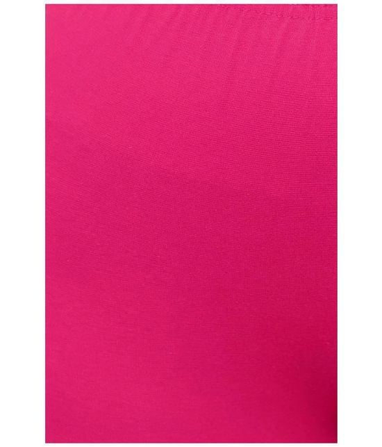 Diaz Pink Cotton Lycra Solid Capri - Single - S