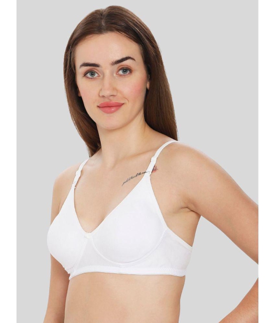 ILRASO - White Cotton Non Padded Women's T-Shirt Bra ( Pack of 1 ) - None