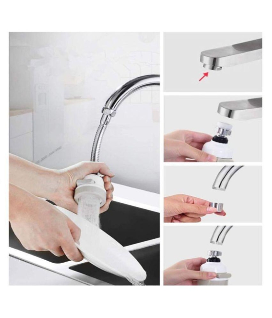 Gatih 360 Â° Chrome Finish Bubbler Saving Water Faucet Plastic(ABS) Health Faucet (Water Sprayer)