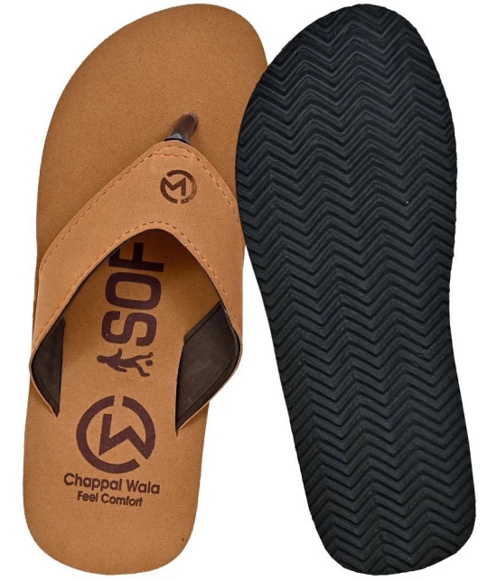 Altek Tan Mens Thong Flip Flop - None