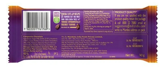 Cadbury Dairy Milk Silk Hazelnut Chocolate Bar-143Gram