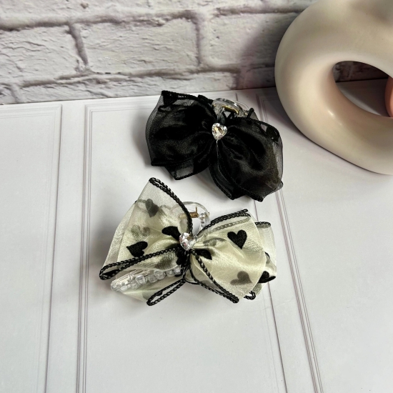 Organza Bow Hair Clutcher-White