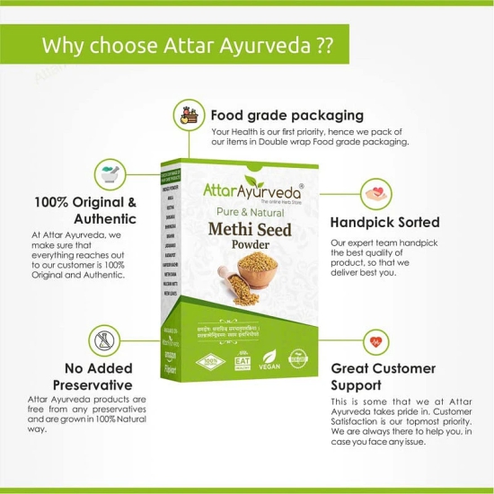 Attar Ayurveda Methi Seed Powder For Hair Growth - 200 g  Fenugreek Powder-Attar Ayurveda Methi Seed Powder For Hair Growth - 200 g | Fenugreek Powder