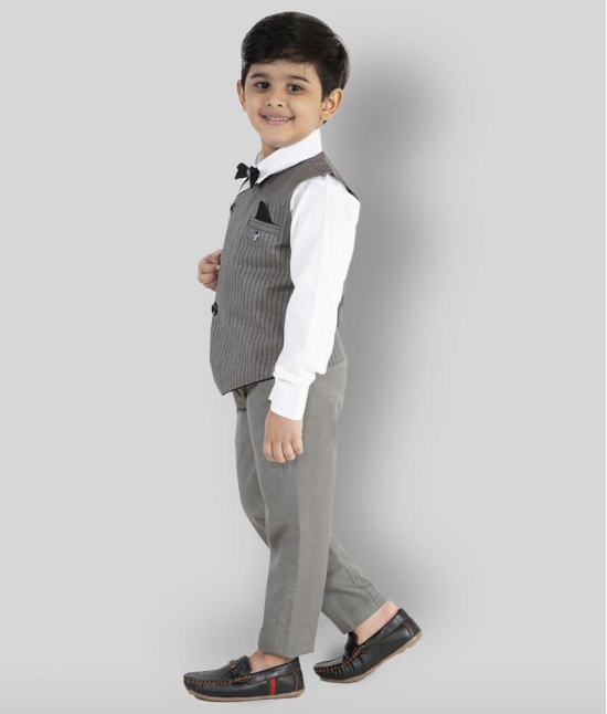 Fourfolds - Black Cotton Blend Boy''s Shirt & Pants ( Pack of 1 ) - None