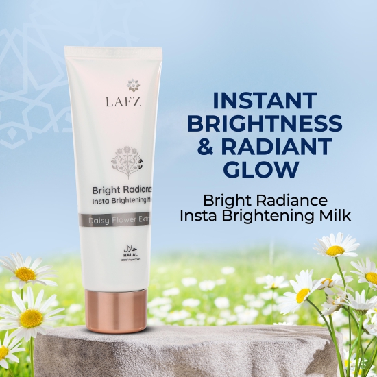 LAFZ BRIGHT RADIANCE INSTA BRIGHTENING MILK WITH DAISY FLOWER EXTRACT - (PACK OF 3) (75 ml)