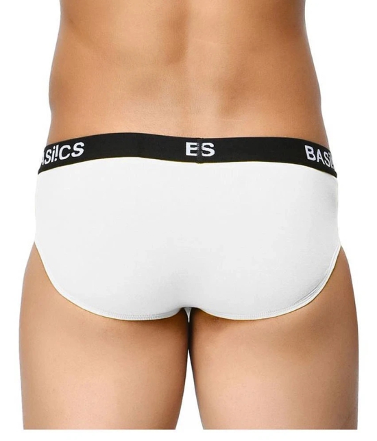 BASIICS By La Intimo - White Cotton Mens Briefs ( Pack of 1 ) - M