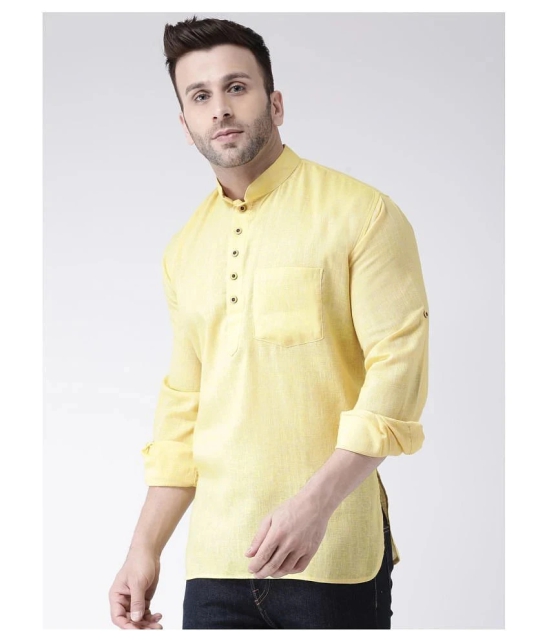 Hangup Yellow Linen Kurta - None