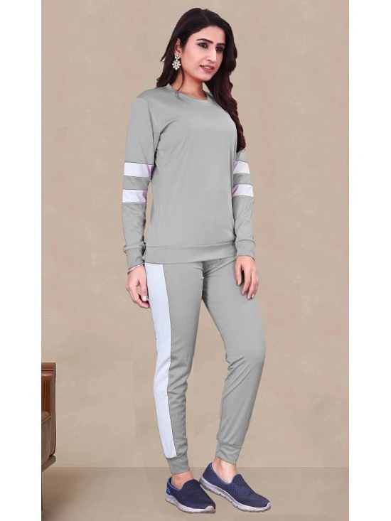 DTR FASHION Grey Cotton Blend Colorblock Tracksuit - Pack of 1 - None