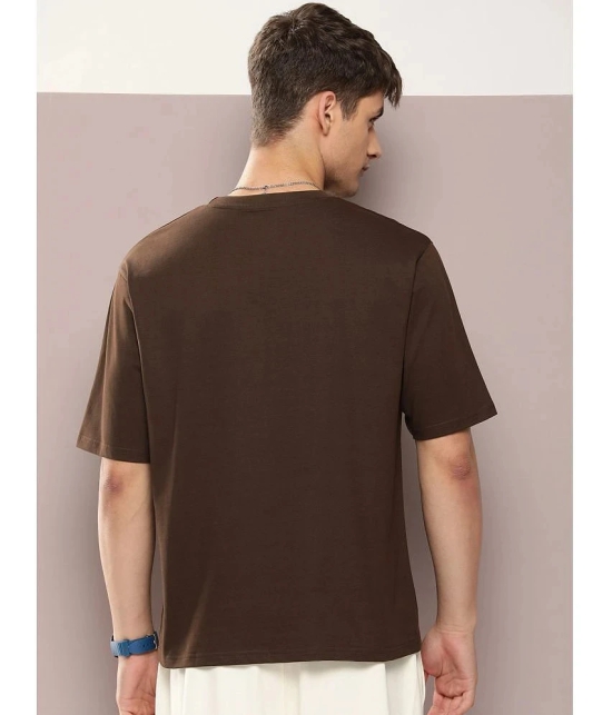 Dillinger Cotton Oversized Fit Printed Half Sleeves Mens T-Shirt - Brown ( Pack of 1 ) - None