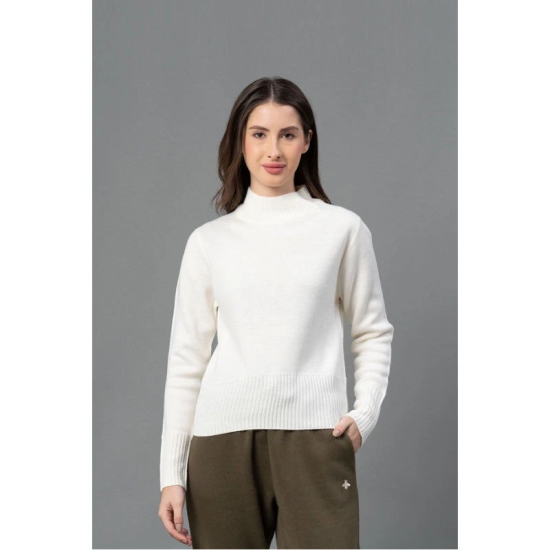 Mode By RedTape Women Off White Solid Sweater