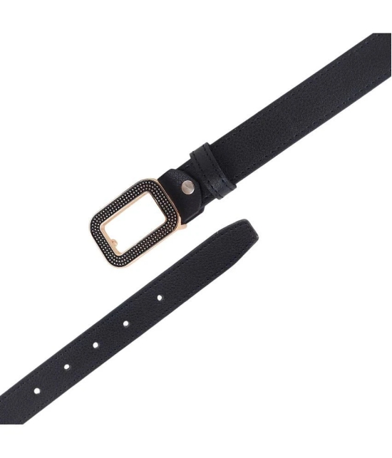 Zacharias - Black Faux Leather Mens Casual Belt ( Pack of 1 ) - None