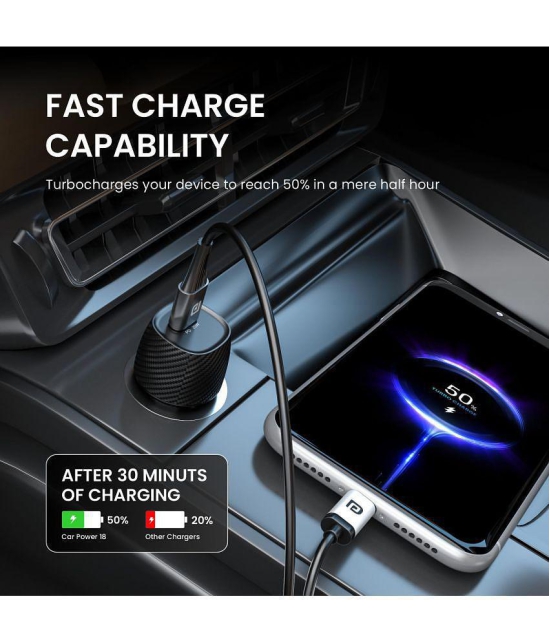 Portronics Car Mobile Charger Car Power 18 Black