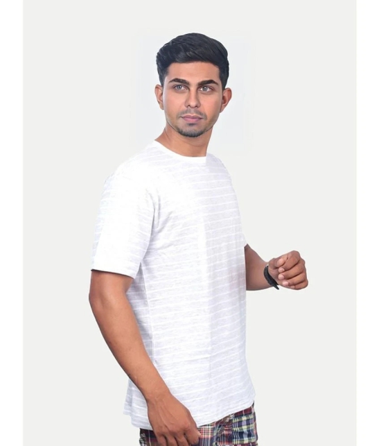 Radprix Cotton Regular Fit Striped Half Sleeves Mens T-Shirt - White ( Pack of 1 ) - None