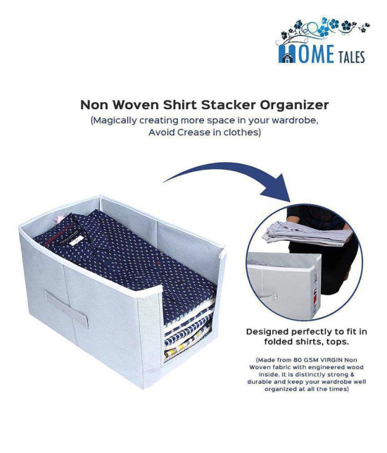 HOMETALES Non-Woven Shirt Stacker & Cloth Organizer,Grey (9U)