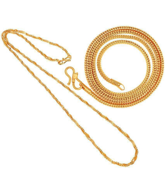 AanyaCentric Combo of 2 Gold Plated 28inches Long Fashion Chain - None