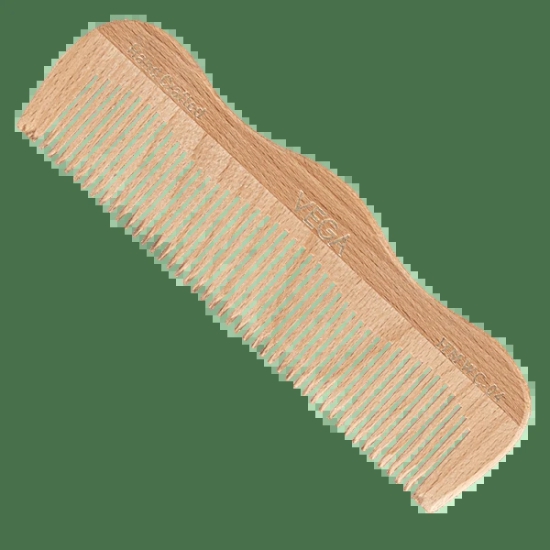 Vega Grooming Wooden Comb - Hmwc-04, Colour May Vary, 1 Pc