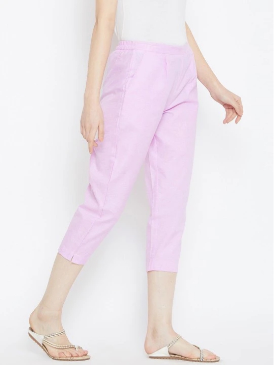 Women Lavender Textured Relaxed Trousers